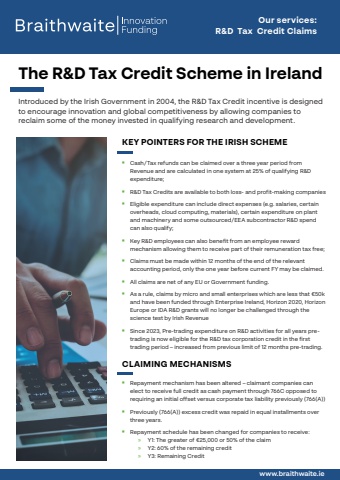 Braithwaite  - R&D tax credit in Ireland