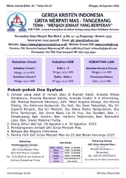 WARTA JEMAAT GKI GMM EDISI 49 (24-08-2025)