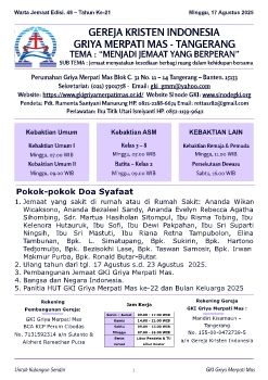 WARTA JEMAAT GKI GMM EDISI 48 (17-08-2025)