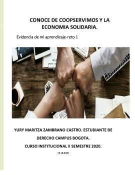 CONOCE DE COOPSERVIMOS Y DE LA ECONOMIA SOLIDARIA.