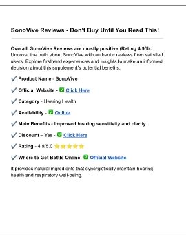 SonoVive Review - Don’t Buy Until You Read This!