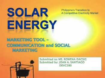 Introduction to Solar Energy-DEVC280