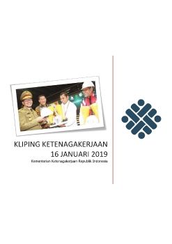 e-Kliping Ketenagakerjaan 16 Januari 2019