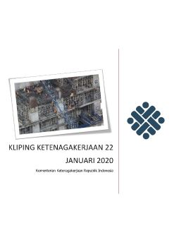 e-KLIPING KETENAGAKERJAAN 22 JANUARI 2020