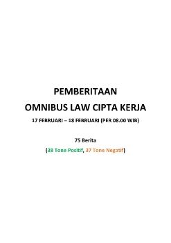 Berita Omnibus Law Cipta Kerja 17-18 Februari 2020