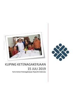 KLIPING KETENAGAKERJAAN 15 JULI 2019