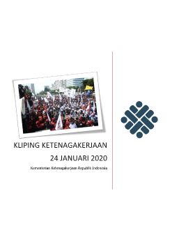 e-KLIPING KETENAGAKERJAAN 24 JANUARI 2020