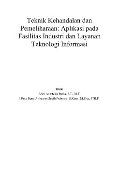 Buku Ajar Teknik Kehandalan dan Maintenance 2022