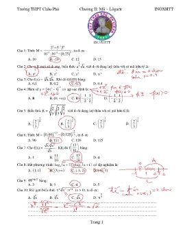 CHƯƠNG II: GIẢI TÍCH 12-12a2