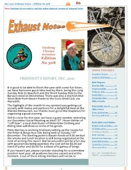 December Exhaust Notes