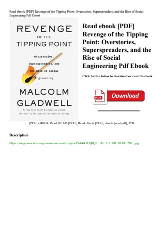 read ebook [pdf] revenge of the tipping point overstories  superspreaders  and the rise of social en