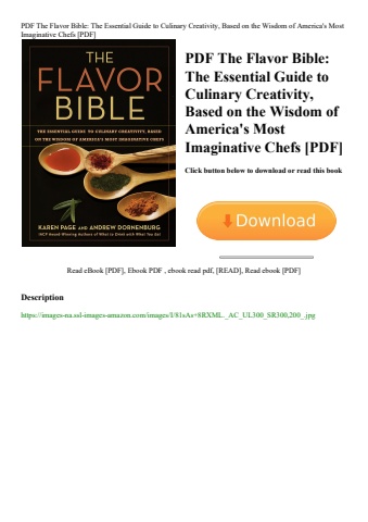 pdf the flavor bible the essential guide to culinary creativity  based on the wisdom of america's mo