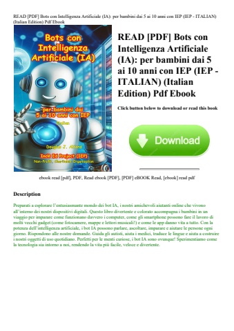 read [pdf] bots con intelligenza artificiale (ia) per bambini dai 5 ai 10 anni con iep (iep - italia