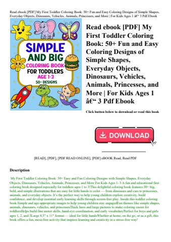 read ebook [pdf] my first toddler coloring book 50+ fun and easy coloring designs of simple shapes