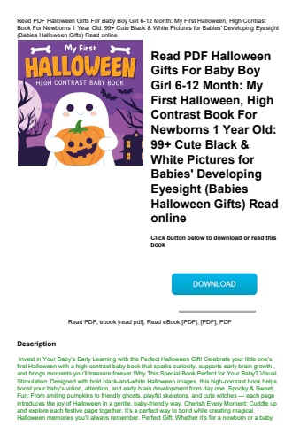 read pdf halloween gifts for baby boy girl 6-12 month my first halloween  high contrast book for new