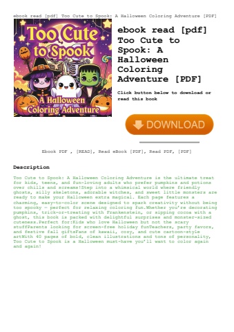 ebook read [pdf] too cute to spook a halloween coloring adventure [pdf]