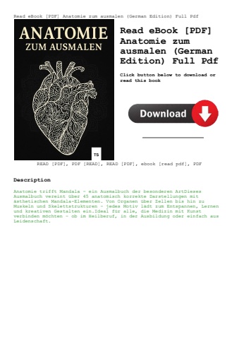 read ebook [pdf] anatomie zum ausmalen (german edition) full pdf