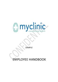 My Clinic Employee Handbook Draft V.1