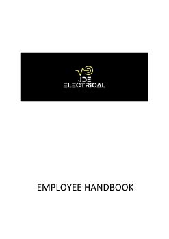 JDE Electrical Employee Handbook V1.1