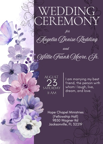 Wedding andReception program