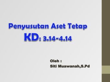 Penyusutan Asset Tetap