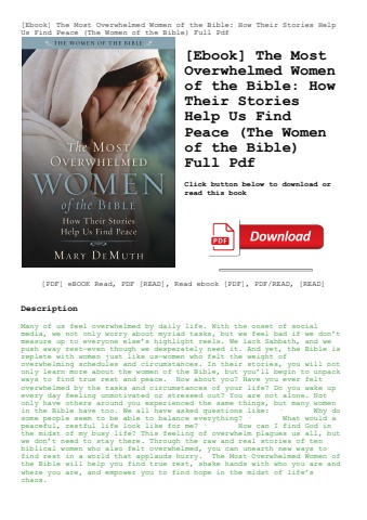 [ebook] the most overwhelmed women of the bible how their stories help us find peace (the women of t