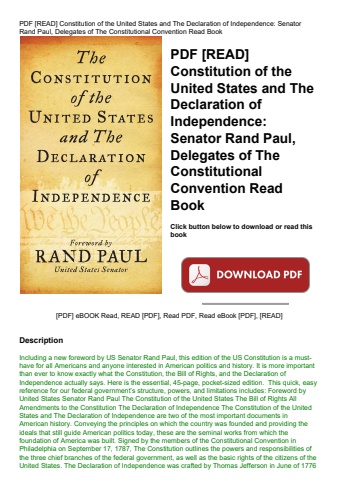 pdf [read] constitution of the united states and the declaration of independence senator rand paul