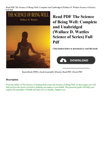 read pdf the science of being well complete and unabridged (wallace d