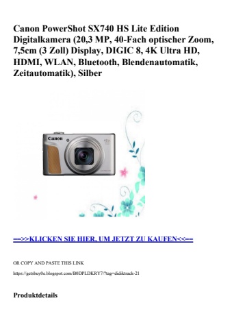 7467 canon powershot sx740 hs lite edition digitalkamera  20 3 mp  40-fach optischer zoom  7 5cm  3 zoll