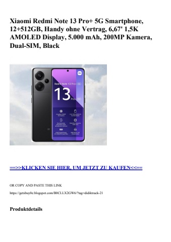 2302 xiaomi redmi note 13 pro  5g smartphone  12 512gb  handy ohne vertrag  6 67' 1 5k amoled display  5