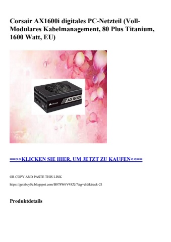 1518 corsair ax1600i digitales pc-netzteil  voll-modulares kabelmanagement  80 plus titanium  1600 watt