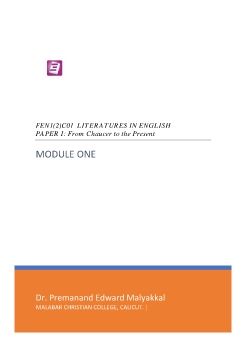 FEN1(2)C01  LITERATURES IN ENGLISH                                     PAPER I: From Chaucer to the Present
