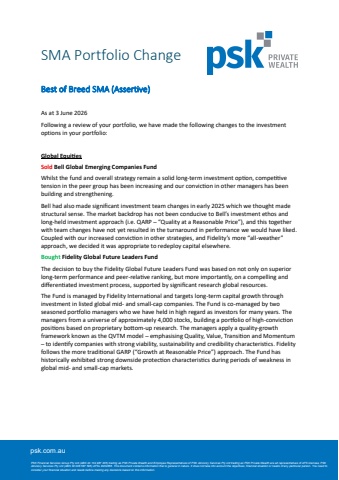 SMA Portfolio Change Best of Breed (Assertive) June 2026