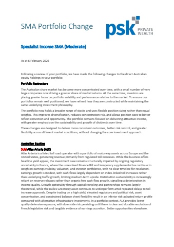 Specialist Income SMA Moderate