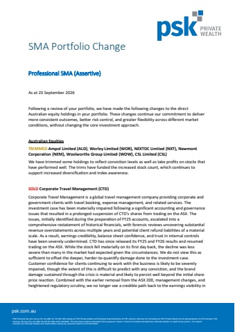 SMA Portfolio Change Professional Assertive