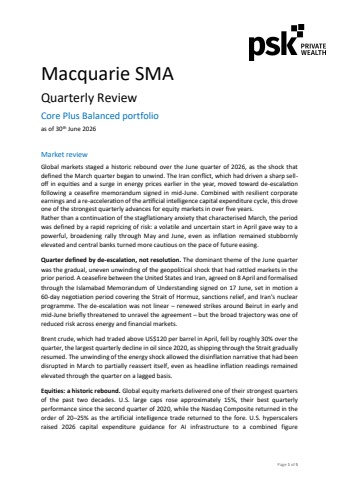 Macquarie SMA Core Plus Balanced - 30.6.2026