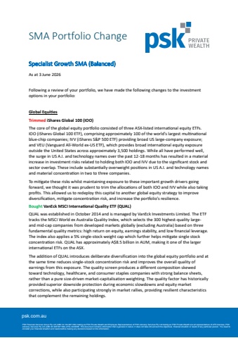 SMA Portfolio Change Specialist Growth (Balanced) - June 2026