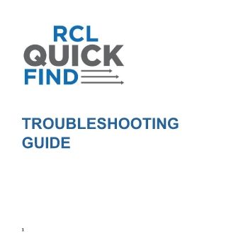 QuickFind TroubleShooting Guide - En