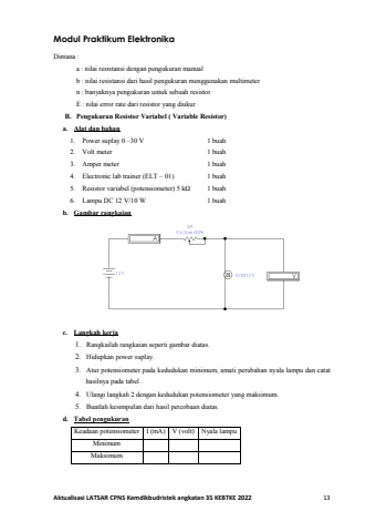 Lanjutan halaman 13-24 Modul Praktikum ELektronika berbasis EWB