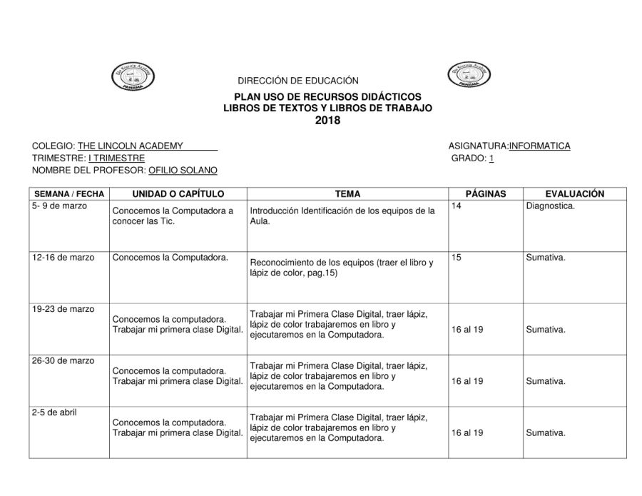 plande uso de libro 2018 I TRIMESTRE 2018_Neat