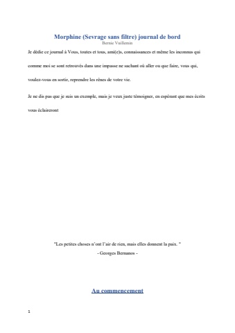morphine [sevrage sans filtre] journal de bord