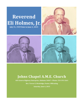 Rev Eli Holmes Obituary