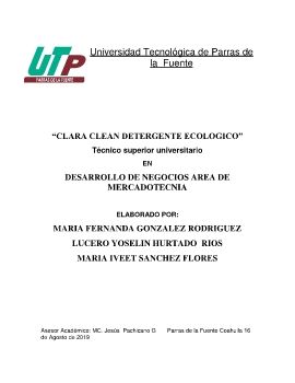 Tesina proyecto integrador equipo Clara Clean 