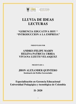 lluvia de ideas lecturas estilos gerenciales 