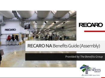 2020 Recaro North America Assembly Benefits Guide