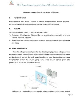 Gambar 2 Dimensi - Proyeksi Orthogonal