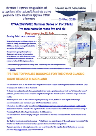pre race notes race 5 and 6 feb 2