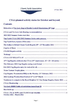 CYAA Activity and News 2nd Oct