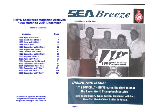 rmys seabreeze magazine 1998 march to 2001 december