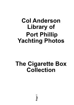 Col Anderson Library of Port Phillip Yachting Photos